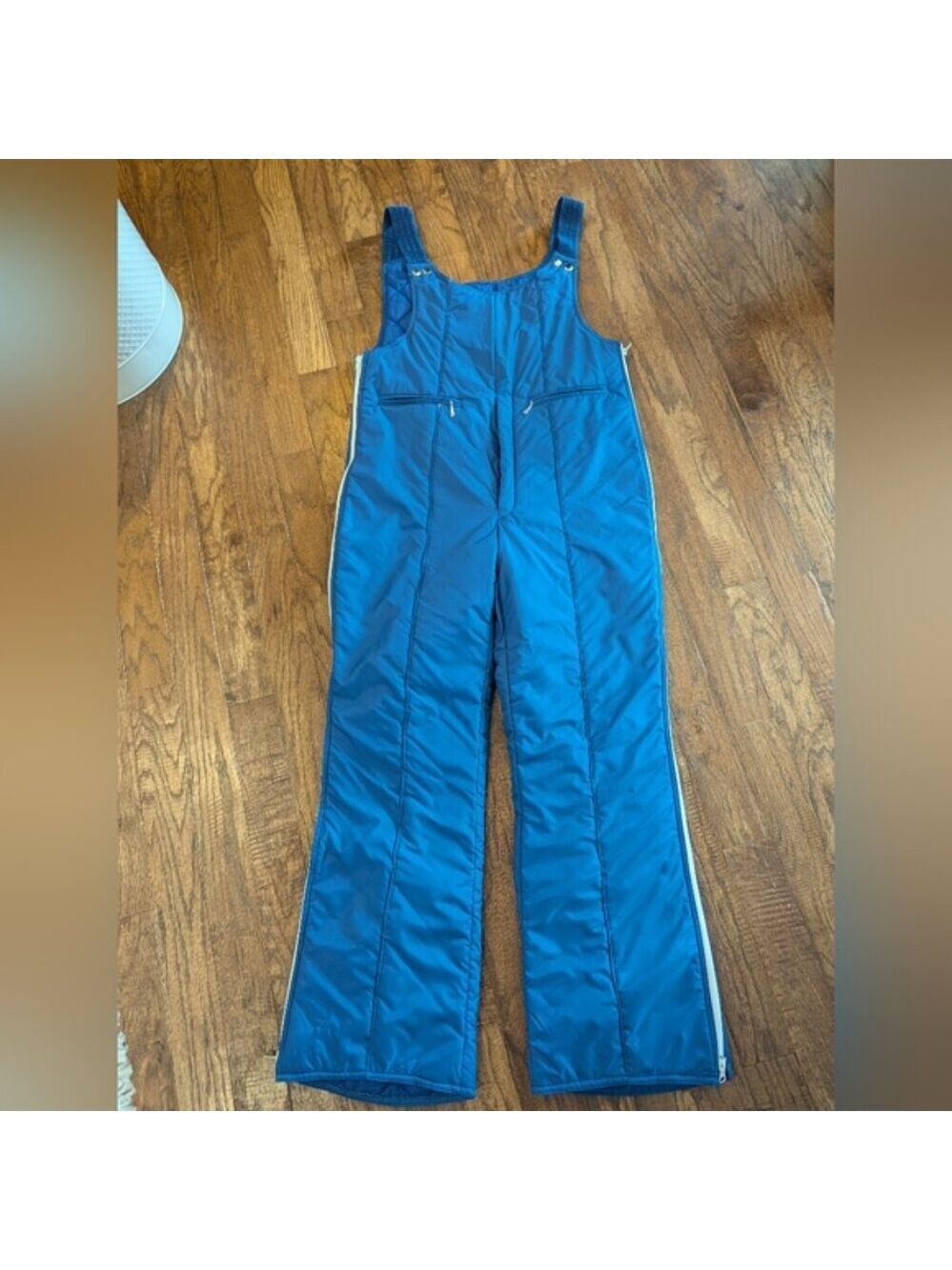 Vintage JC Killy Snowpant Bibs. Never Worn EU 44 Blue With White Racer Stripe